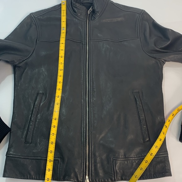 Men’s All Saints Astoria buttery soft lamb leather jacket size medium - Picture 13 of 16
